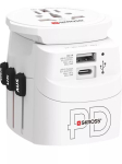 Skross Pro Light USB AC30PD World reisiadapter, valge