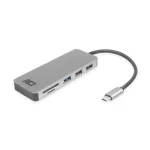 ACT USB-C jaotur 3.0, 3x USB-A, kaardilugeja, PD l&auml;bivool