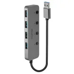 Lindy 4-pordiline USB 3.0 jaotur sisse-/v&auml;ljal&uuml;lititega