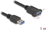 DeLOCK USB-kaabel USB A-t&uuml;&uuml;pi isane pistik emasele 1 m 5 Gbps must
