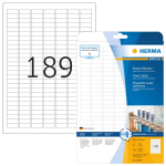 Isekleepuv printerisilt HERMA Labels A4 25,4x10 mm valge eriti tugev nakkuvus paber matt 4725 tk.