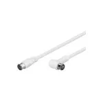 Wentronic Goobay SAT nurga all &uuml;henduskaabel, F-Quick, 100% varjestatud, valge, 5 m - F-pistik (Quick) F-pistik (Quick) 90&deg; (67350)