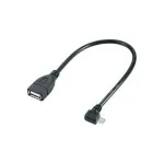 Renkforce 1360259 USB 2.0 OTG-kaabel, Micro-B pistik &ndash; USB-A pesa, 0,1 m, kullatud kontaktid, must