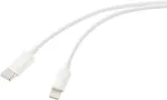 Renkforce USB-kaabel USB 2.0 USB-C&reg; pistik, Apple Lightning pistik 1,00 m valge (matt) RF-5724078 (RF-5724078)