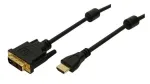Logilink - Adapterkabel - HDMI weiblich zu DVI-D m&auml;nnlich - 5 m - Doppelisolierung - Schwarz (CH0015)