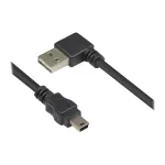 Good Connections &uuml;henduskaabel USB 2.0 EASY Plug A Mini-B pistikule - nurga all - must - 0,5 m