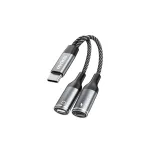 Dudao L13C+ 2-in-1 USB-C to USB-C Adapter heli ja laadimisega