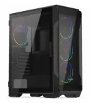 KRUX Heko KRXD001 Midi Tower arvutikorpus, ATX/micro-ATX/mini-ITX, l&auml;bipaistev k&uuml;lgpaneel, ARGB, 4x 120 mm ventilaatorit, graafikakaart kuni 34 cm, protsessori jahutus kuni 165 mm, must
