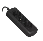 Activejet COMBO-IEC-3G/1.5M pikendusjuhe, 3 x E-t&uuml;&uuml;pi (UTE) pistikupesa, 10 A, 1,5 m, must