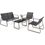 Extralink BLACK FOREST AIAM&Ouml;&Ouml;BLIKOMPLEKT TEKSTYLEEN KAKS TOOLI + LAMAMISTOOL + LAUD KOKKUPANDATAV MUST L-0358 v&auml;lim&ouml;&ouml;blikomplekt