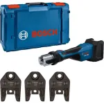 Bosch Professional GPT 18V-32 juhtmevaba pressimist&ouml;&ouml;riist, ainut&ouml;&ouml;riist, komplekt TH, 18V, sinine, ilma aku ja laadijata, 3 standardset TH pressimisl&otilde;uga, L-BOXX kastis
