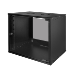 LogiLink 19-tolline seinale kinnitatav kapp ECO 9U, 550mm s&uuml;gavus, klaasuks, must RAL 9005, eelmonteeritud W09C55B