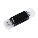 Hama Basic USB 2.0 OTG kaardilugeja, SD/microSD, must