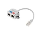 LANBERG adapter LAN RJ45/2x RJ45 FTP jaotur AD-0026-S