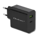 Toiteadapter QOLTEC 51717 45W 20V 3A vahelduvvoolu siseruumide laadija nutikellale, must