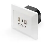DIGITUS DA-70618 - USB-v&auml;ljund - USB, USB Type C - 2 USB-porti, 1 USB-C pistikupesa - 3,1 A - RAL 9003, signaalvalge