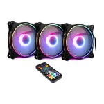 INTER-TECH Argus RGB-Fan Set RS-08 120 mm RGB korpuse ventilaatorid, 3 tk, must/valge