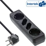 InLine pistikupesa riba, 4 suunda, 2x CEE7/3 + 2x Euro CEE 7/16, must, 5 m