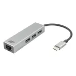 USB-C jaotur ACT AC7055 3x USB-A Gigabit Ethernet
