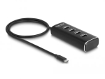 DeLOCK 4-pordiline USB-jaotur 10 Gbps USB-C 60 cm kaabel l&uuml;litiga