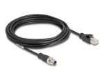 V&otilde;rgukaabel DeLOCK M12 Kaabel X-koodiga 8 kontaktiga isane RJ45 isasele Cat5e 5 m Must