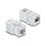 Delock 90713 Keystone mooduli &uuml;hendusmuhv RJ45 pesa-pesa, Cat.6A, 90 kraadi nurga all, plastik, UTP, valge