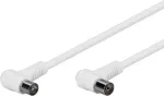 Wentronic Goobay Antenna nurgaga &uuml;henduskaabel, 100% Shielded, Valge, 1.5 m - Coax Plug 90&deg; Koax-Socket 90&deg; (67353)
