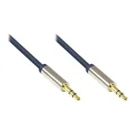 Audio Anschlusskabel High-Quality 3,5mm, 2x Klinkenstecker, Vollmetallgeh&auml;use, dunkelblau, 0,5m, Good Connections (GC-M0038)