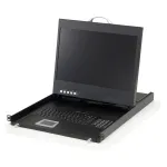 LevelOne KVM-8901DE 19-tolline LCD KVM-konsool, 8x USB-B, 8x VGA, 8x PS/2, DE, must