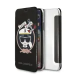 Karl Lagerfeld KLFLBKPXKSB Signature Glitter Bookcase iPhone X/Xs jaoks, must