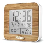 Mebus 27247 raadiojuhtimisega digitaalne &auml;ratuskell, valge/puidu v&auml;limus