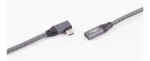 ShiverPeaks USB 3.2 pikenduskaabel 90&deg; nurga all Type-A isane emane 0,25 m must
