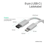 Flexline USB-C to Lightning kaabel, PD, valge, 0,5 m (FL31-13050)