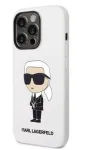 Karl Lagerfeld Apple iPhone 14 Pro Liquid Silicone Ikonik NFT Case White