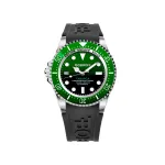 BOBROFF MAN BF0002ibvBFS analoogkvartskell 42mm must sihverplaat nahkrihm