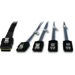 kaabel SFF-8087 > 4x S-ATA crossed Must 1 metre partially sheathed