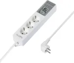 Sygonix SY-4675078 Digitaalse taimeriga pikendusjuhe, 3 Schuko pistikupesa, 1,5 m kaabel, valge