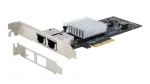 EXSYS kahekordne 10 Gigabit Ethernet PCIe x4 kaart, Intel X550-AT2, 2x RJ45, madalprofiil EX-60222