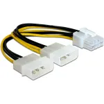 Delock 82397 PCI Express toiteadapteri kaabel, 2x 4-kontaktiline 5,25" kuni 8-kontaktiline PCIe, 12 V, 0,30 m