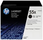 HP 55X 2-pack suure tootlikkusega must originaal LaserJet toonerikassetid