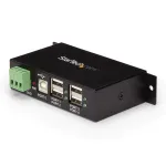 StarTech.com 4-pordiline USB 2.0 jaotur &ndash; metallist t&ouml;&ouml;stuslik USB-A jaotur &ndash; DIN-liistule, seinale v&otilde;i lauale kinnitatav USB-andmejaotur &ndash; TAA-le vastav USB-laiendusjaotur