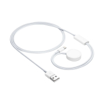 Akyga AK-SW-43 laadimiskaabel Apple Watch Ultra 2 / Series 9/8/7/6/5/4/3/2/1 jaoks, Lightning-pistikuga, USB, 1 m, valge