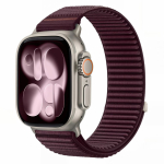 Tech-Protect Nylonloop Apple Watch 8 / 9 / 10 / 11 / 12 / SE / Ultra 44/45/46/49 mm kellarihm, Deep Burgundy