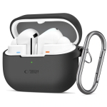 Tech-Protect silikoonkate konksuga Samsung Galaxy Buds 3 / 3 Pro jaoks, must