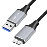 Logilink CU0290 USB 3.0 kaabel, A/M &ndash; Micro-USB/M, 5 Gbps, nailon, metall, must/h&otilde;bedane, 1 m