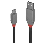 Lindy 3m USB 2.0 t&uuml;&uuml;p A to Micro-B kaabel, Anthra Line