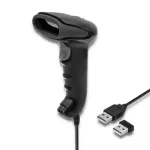 Pihustatav v&ouml;&ouml;tkoodilugeja QOLTEC 50868 &mdash; 1D/2D laserskanner, USB-juhtmega ja juhtmevaba, t&ouml;&ouml;kaugus 600 mm, must
