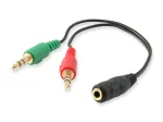 Equip Audio jagamiskaabel, must, 3,5 mm, 2 x 3,5 mm, emane, isane, pol&uuml;vin&uuml;&uuml;lkloriid (PVC)