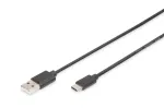 DIGITUS ASSMANN USB USB-C &uuml;henduskaabel, t&uuml;&uuml;p C kuni A M/M, 1,8 m, 3 A, 480 Mbit/s, USB 2.0, must