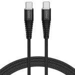 USB C - USB C kaabel SAVIO CL-159 1 m, USB 2.0 (480 Mbit/s), must, 2,1 A